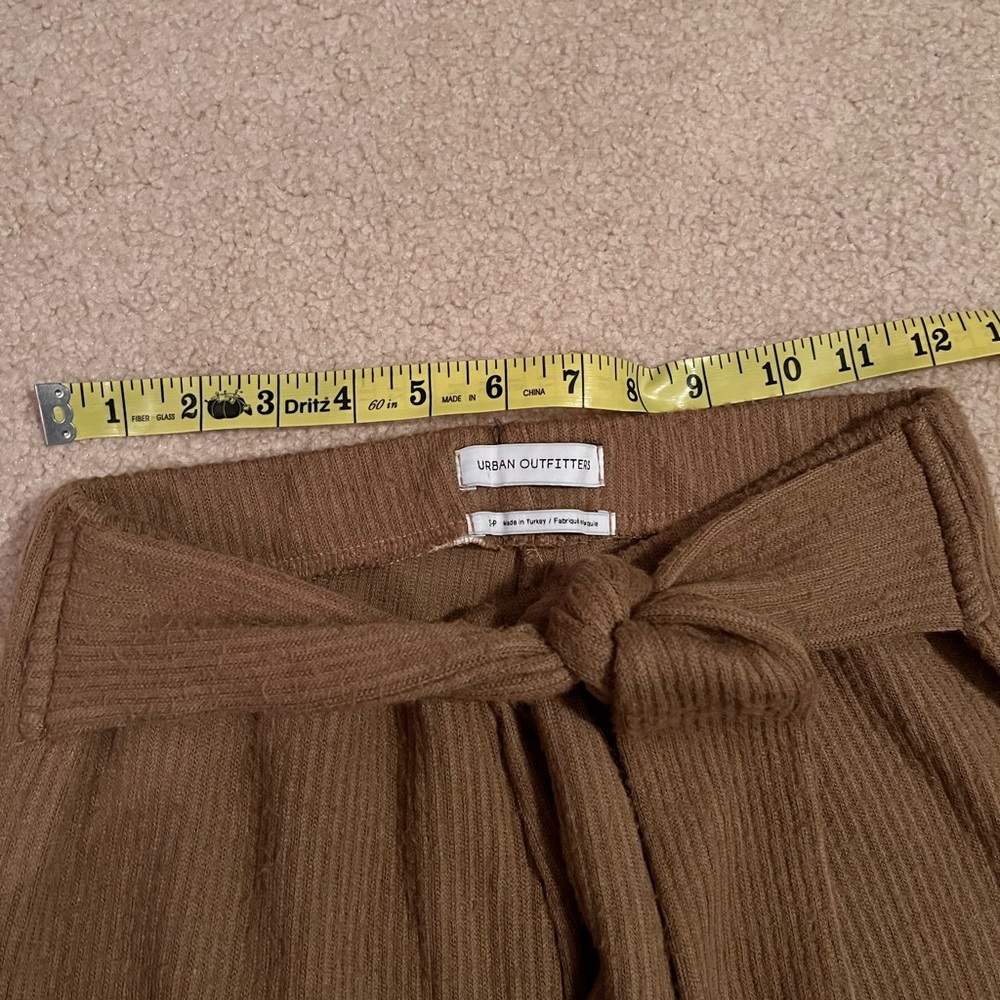 Urban Outfitters high waisted tied brown flare sweater stretchy trousers size XS - Picture 4 of 7